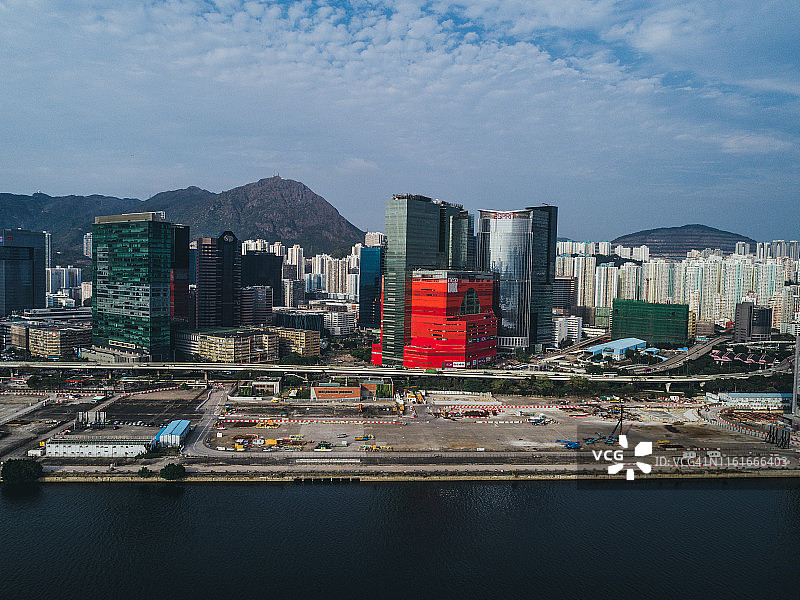 香港九龙湾启德旧跑道高角度视图图片素材