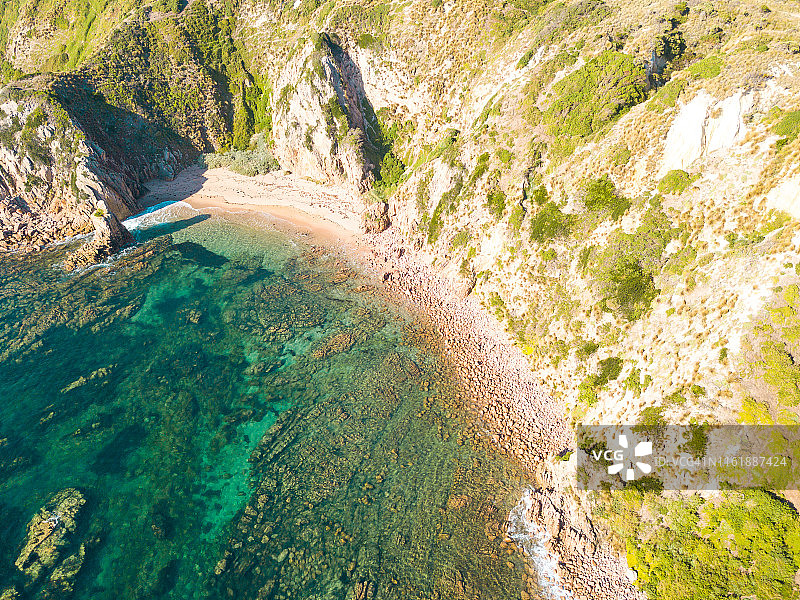 荒凉海滩航拍图图片素材