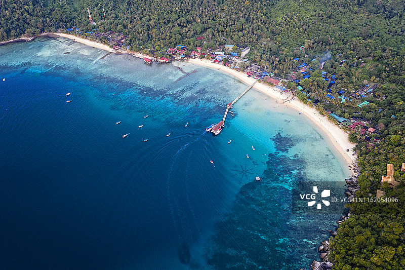 沙朗湾鸟瞰图图片素材
