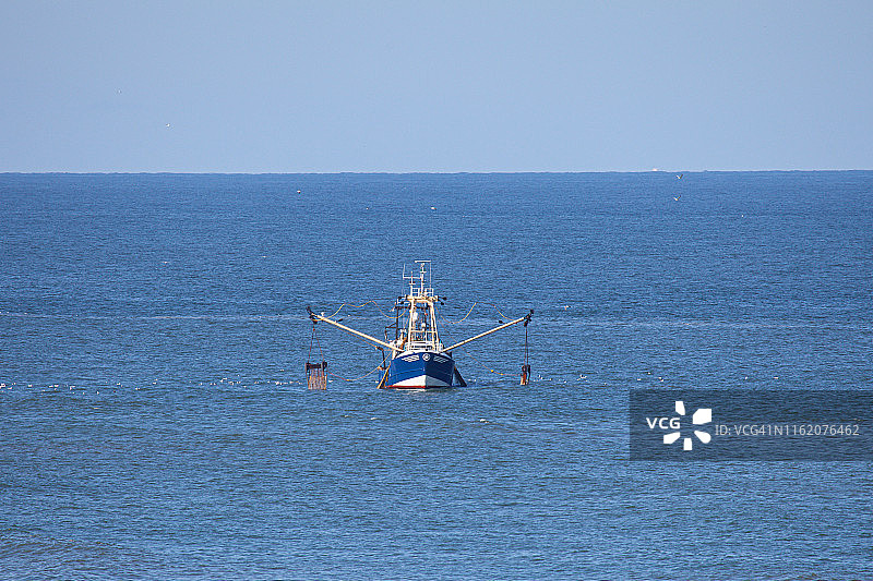 北海捕虾船图片素材