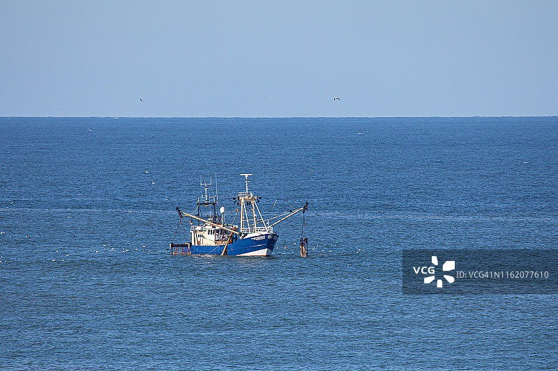 北海捕虾船图片素材