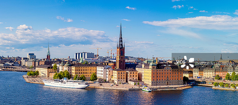 瑞典斯德哥尔摩老城夏季全景图片素材