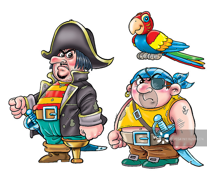 带鹦鹉的海盗图片素材