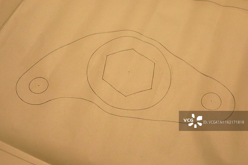 工业零件的铅笔画图片素材