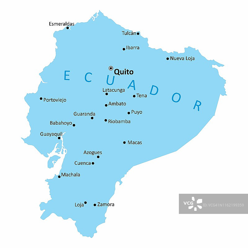 厄瓜多尔地图轮廓图片素材