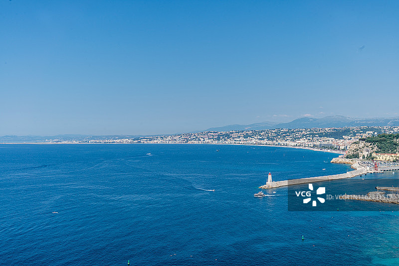 法国尼斯自由城海港航拍图片素材