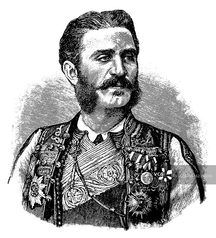 尼古拉一世·彼得罗维奇-涅戈什，1860年至1918年的黑山统治者图片素材