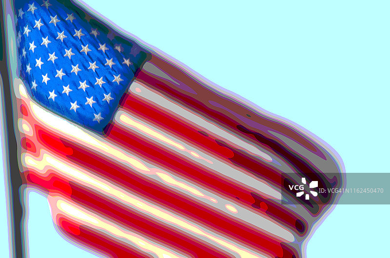 风中的美国国旗图片素材