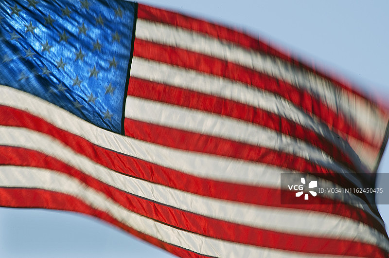 风中的美国国旗图片素材
