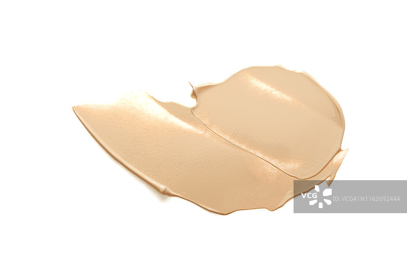 米色奶油粉底涂抹（白色背景）图片素材