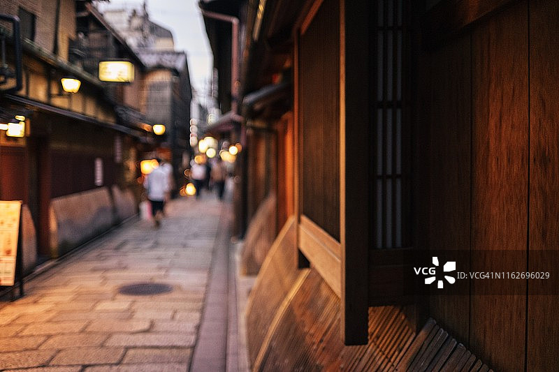 日本京都祇园白川黄昏街景图片素材