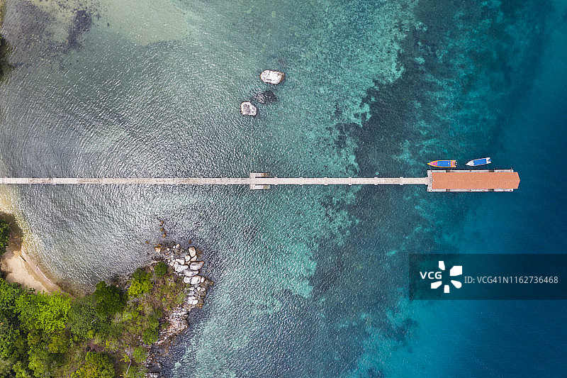 防波堤航拍图片素材