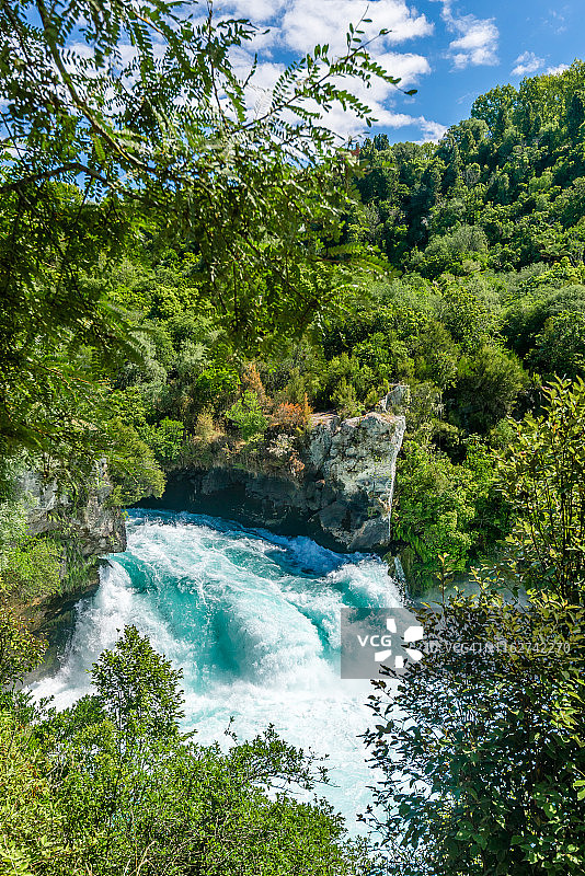 罗托鲁瓦胡卡瀑布，新西兰图片素材