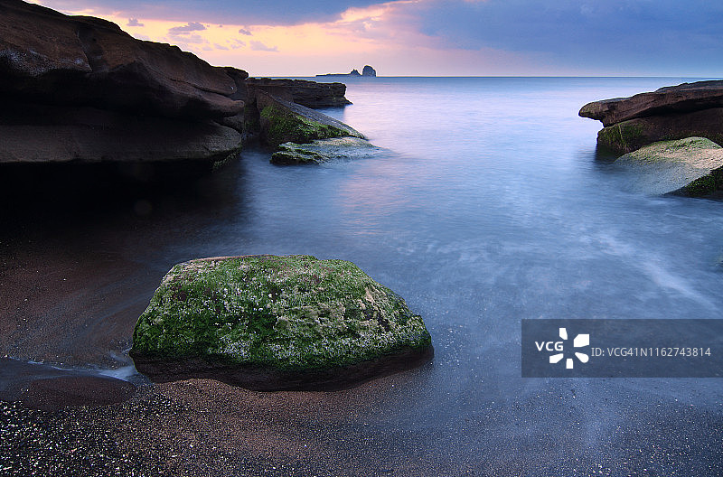 中国济州岛兄弟岛日出景色图片素材