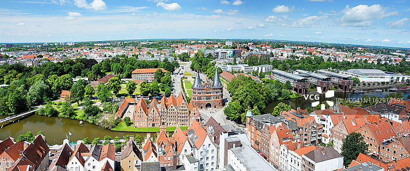德国吕贝克镇鸟瞰图图片素材