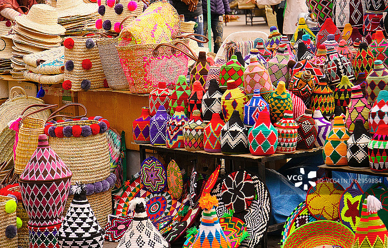 马拉喀什德吉玛广场的彩色物品、味道和香气图片素材