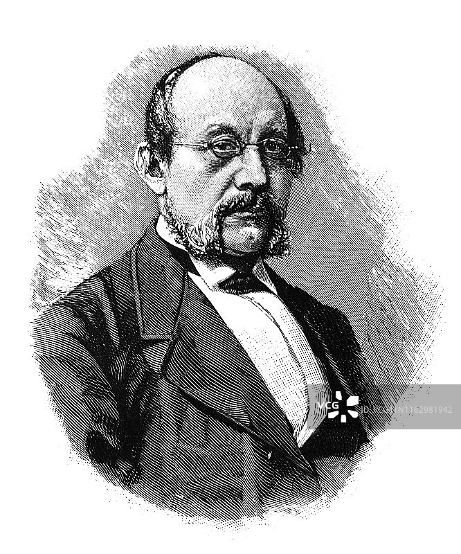 鲁道夫·冯·格内斯特，德国律师，1816-1895年图片素材