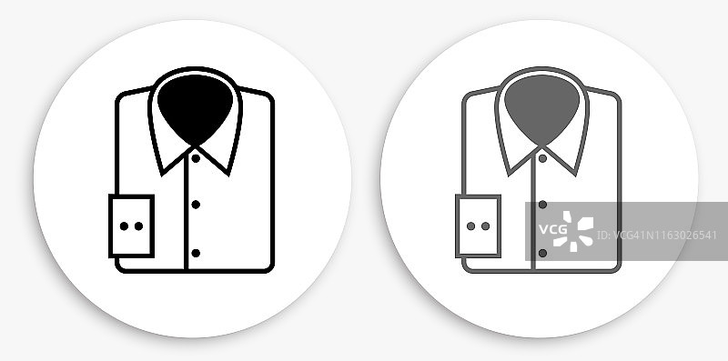 黑白圆形衬衫图标图片素材