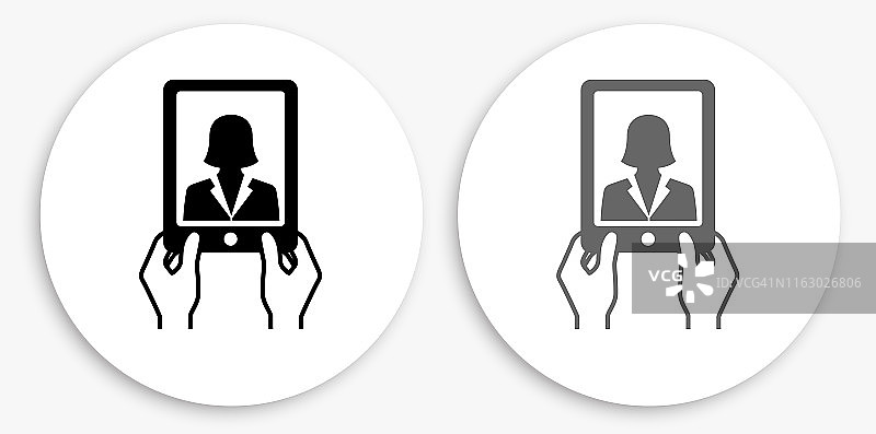 电话通讯黑白圆形图标图片素材