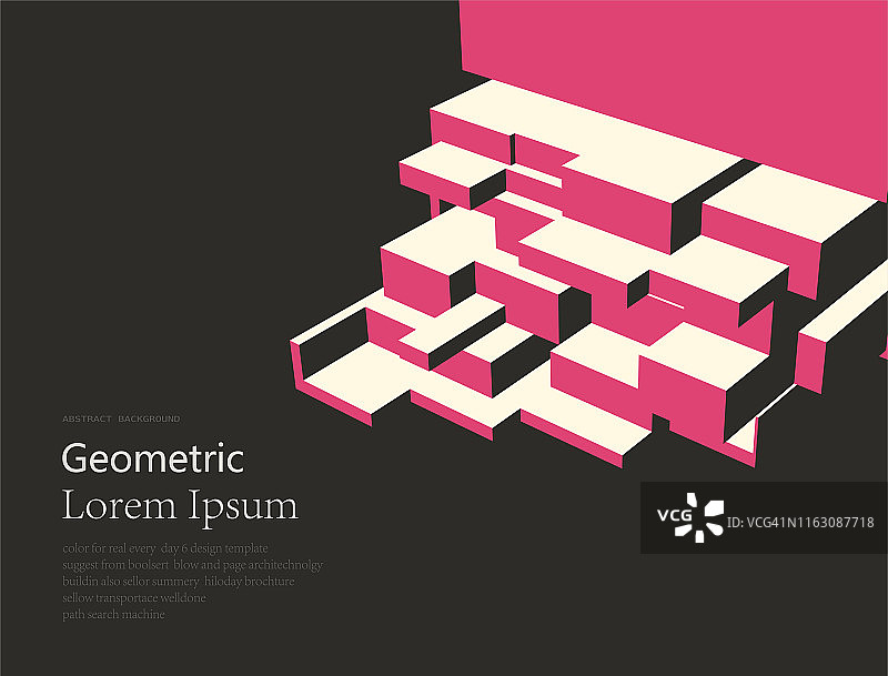 红色3D几何立方体简约图案背景图片素材