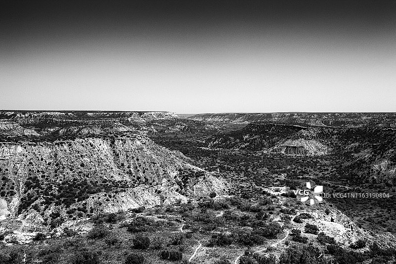 夏季晴朗时分美国德克萨斯州西部的帕洛杜罗峡谷图片素材