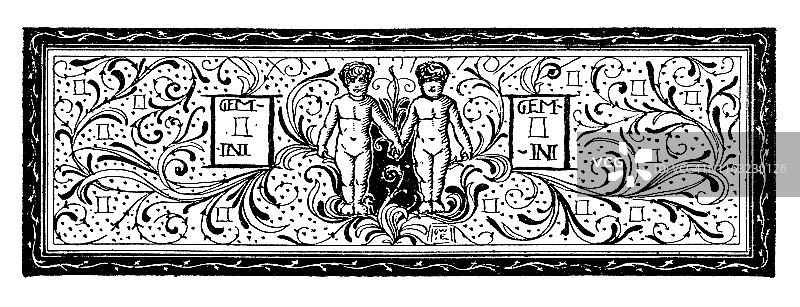 双子座黄道横幅图片素材