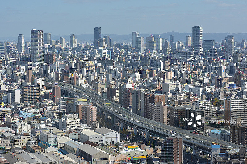 大阪市鸟瞰图图片素材