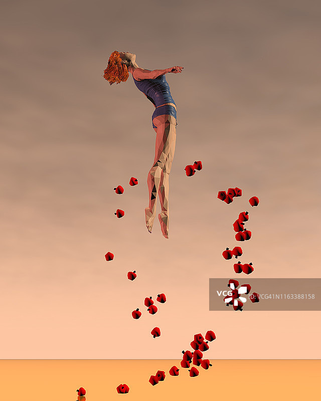 漂浮与苹果图片素材