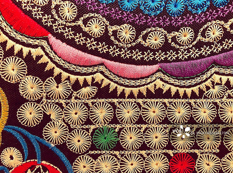 中式传统纳西族刺绣图片素材