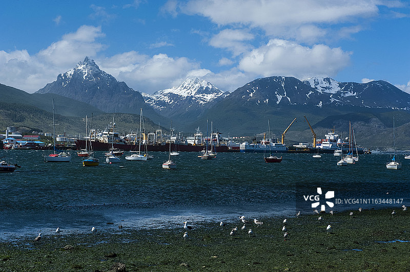 阿根廷火地岛乌斯怀亚港口风光图片素材