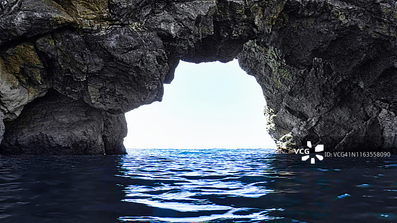 水中的阶梯孔图片素材