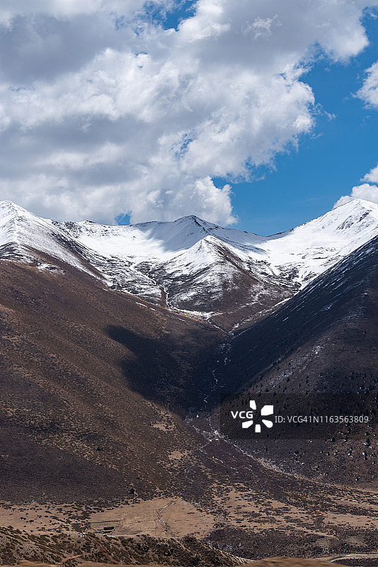 蓝天白云雪山图片素材