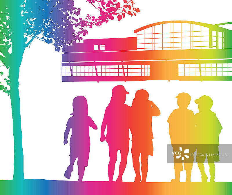 儿童学校彩虹图片素材