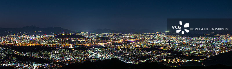 韩国首尔夜景全景图片素材