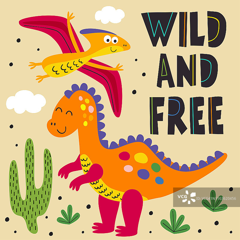 狂野奔放的恐龙海报图片素材