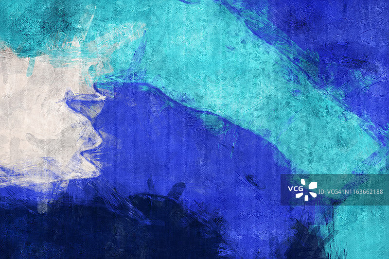 抽象蓝色纹理背景：模仿画布油画的数字插图图片素材