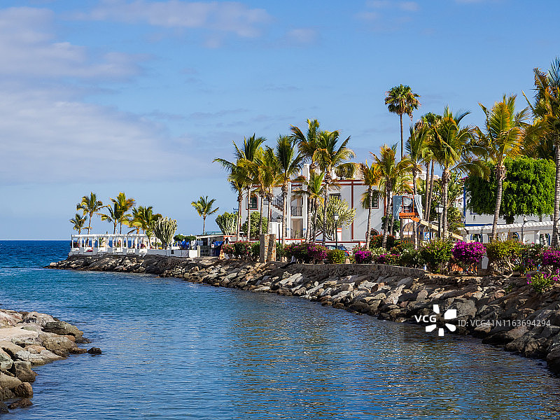 莫干港村庄白色房屋海滨景观图片素材