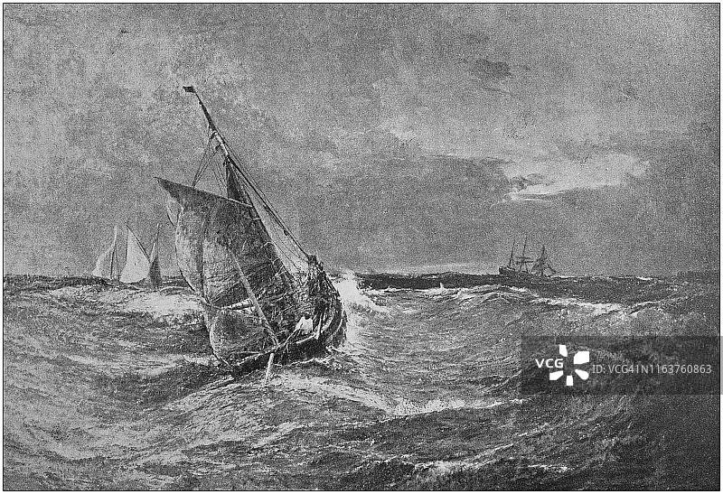 埃德温·海斯《穿越酒吧》仿古绘画插图图片素材