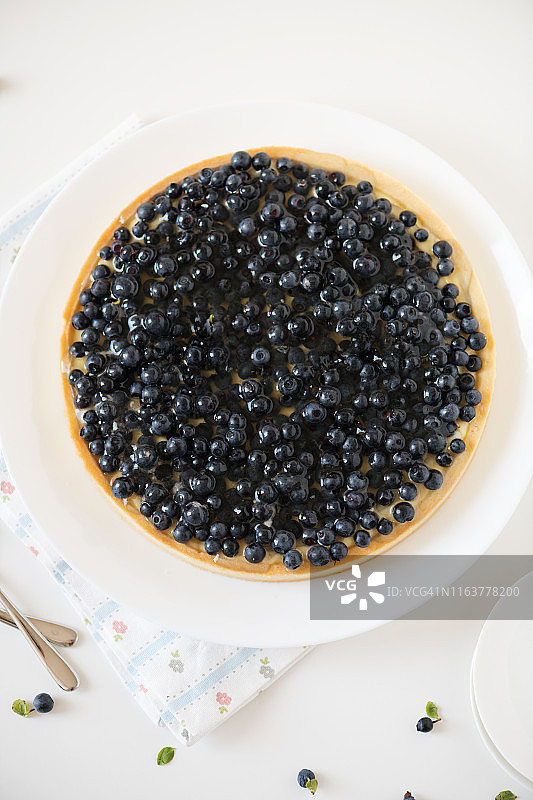 法式蓝莓派图片素材