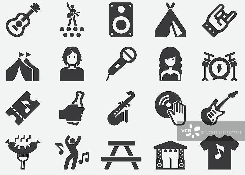 音乐节剪影图标图片素材