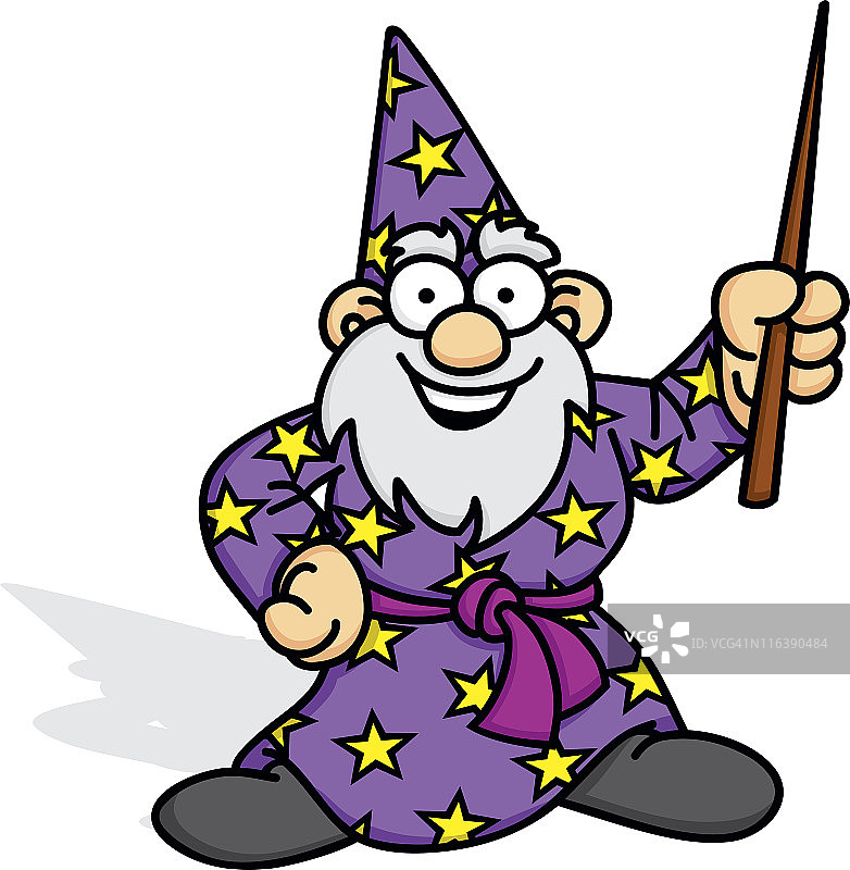 手持魔杖的巫师图片素材