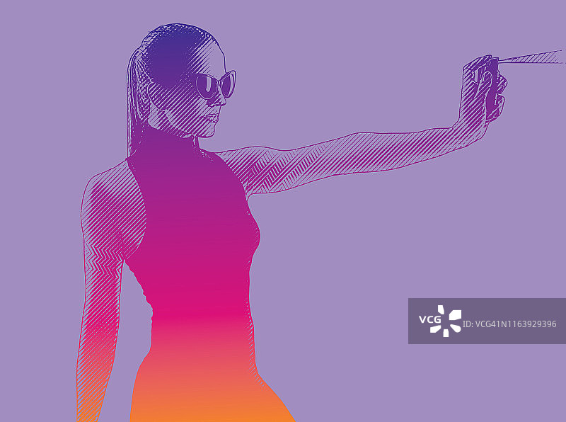 健壮女人使用辣椒喷雾进行自卫图片素材