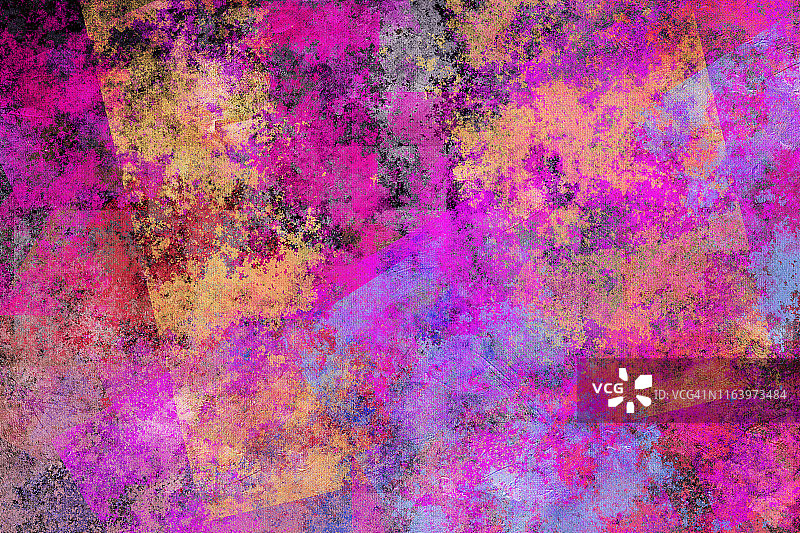 充满活力的抽象纹理背景：模仿画布油画的数字插画图片素材