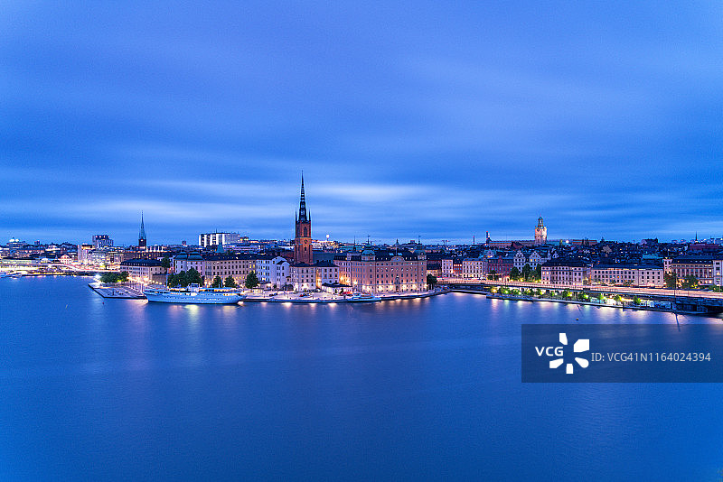 瑞典斯德哥尔摩老城区黄昏景色图片素材