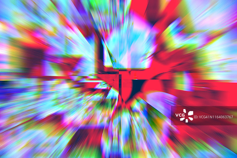 霓虹灯棱镜多色光束散景抽象模糊背景，运动光效图片素材