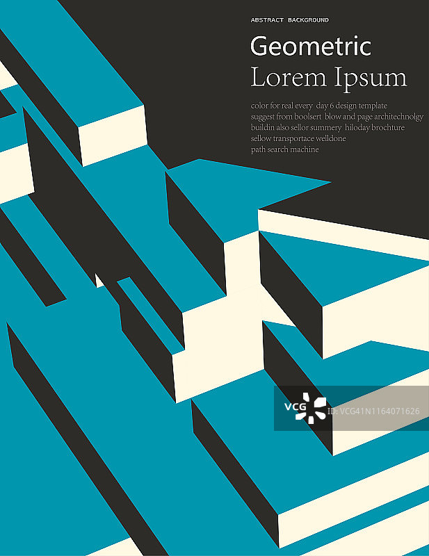 装饰性3D几何图案背景的简约宣传册封面图片素材