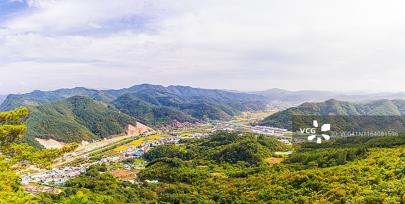 韩国春川江村全景图片素材