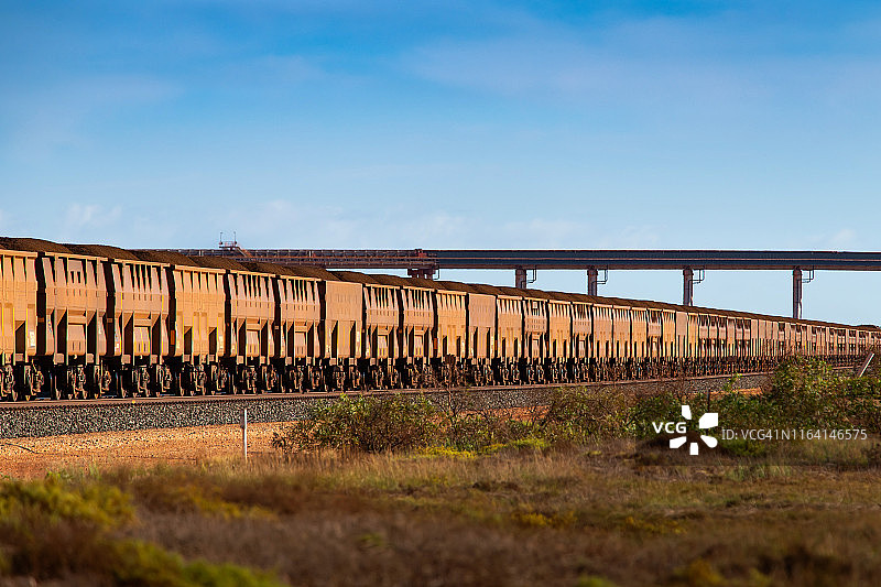 货运火车运输铁矿石图片素材