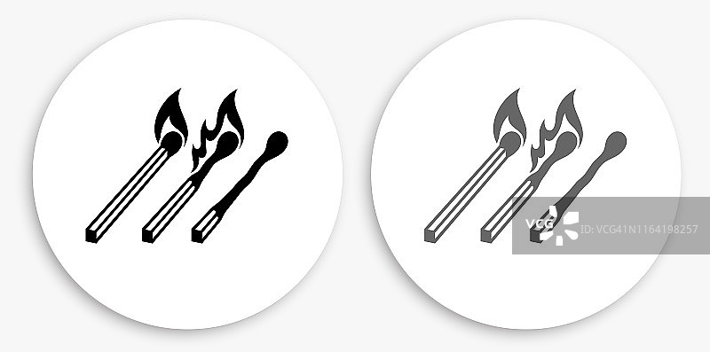 黑白圆形火柴图标图片素材