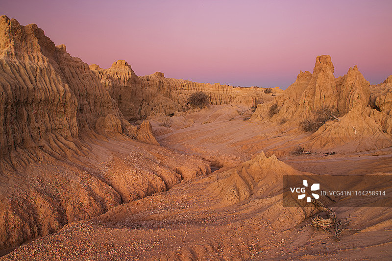 日落时分的中国长城，芒戈国家公园，澳大利亚图片素材